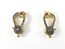 Cargar imagen en el visor de la galería, Broche de langosta grande de lujo con circonita cúbica chapada en oro real sobre latón, 3 piezas