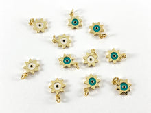 Load image into Gallery viewer, Real 18K Gold Plated Enamel Evil Eye Star Charms 10PCS