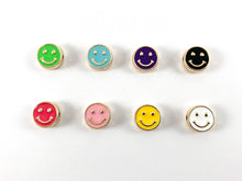Load image into Gallery viewer, 10mm Gold Plated Enamel Smiley Face Spacer Component Beads Over Copper 10pcs