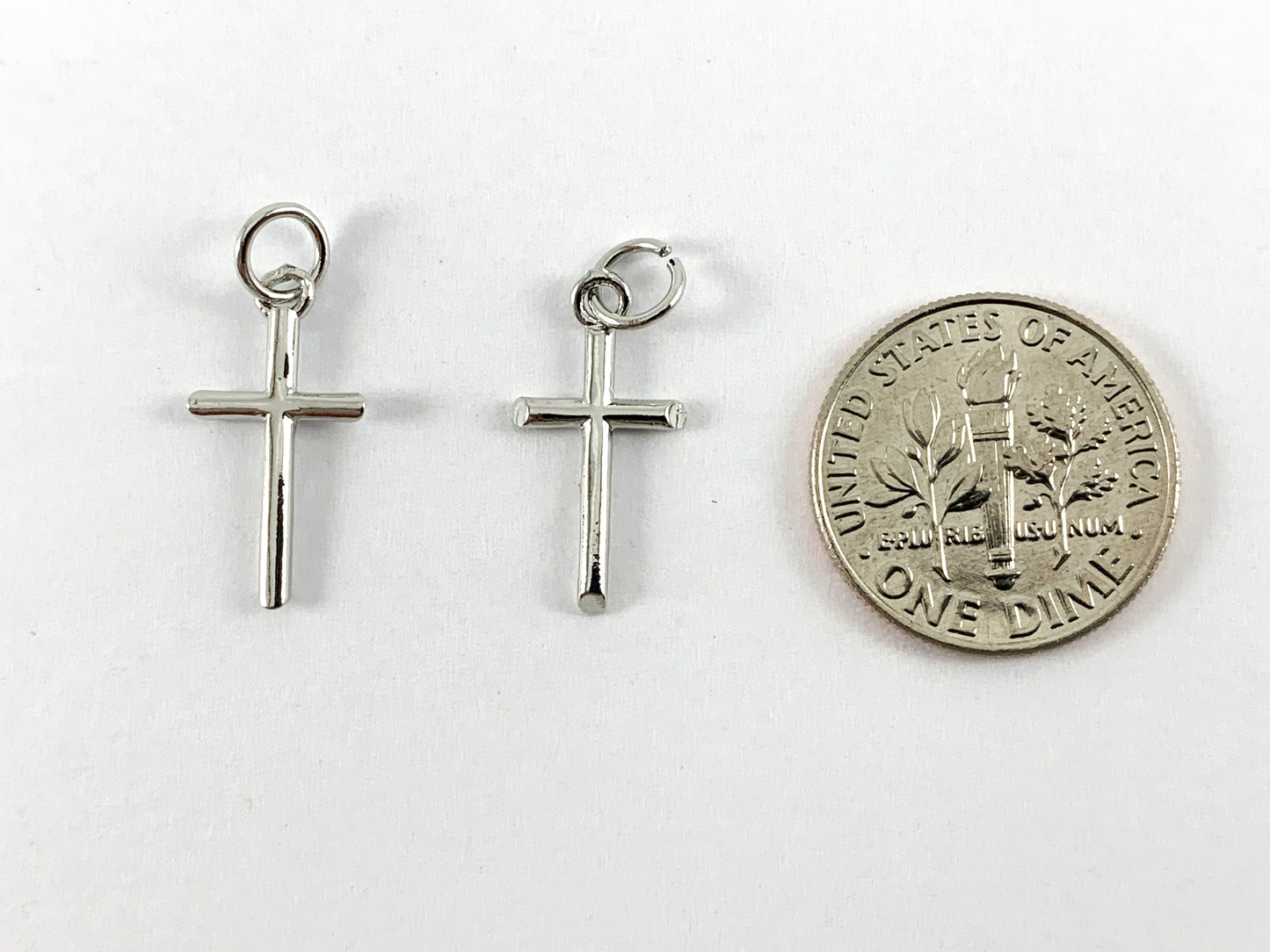 Real Gold 18K/Platinum Plated Cross Charm Over Brass 10PCS