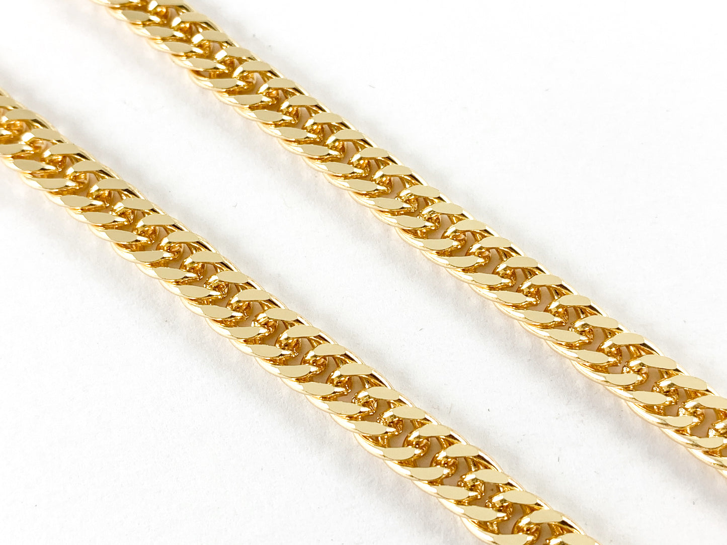 Delicado collar de gargantilla cubana simple de latón chapado en oro de 18 quilates, 5 piezas