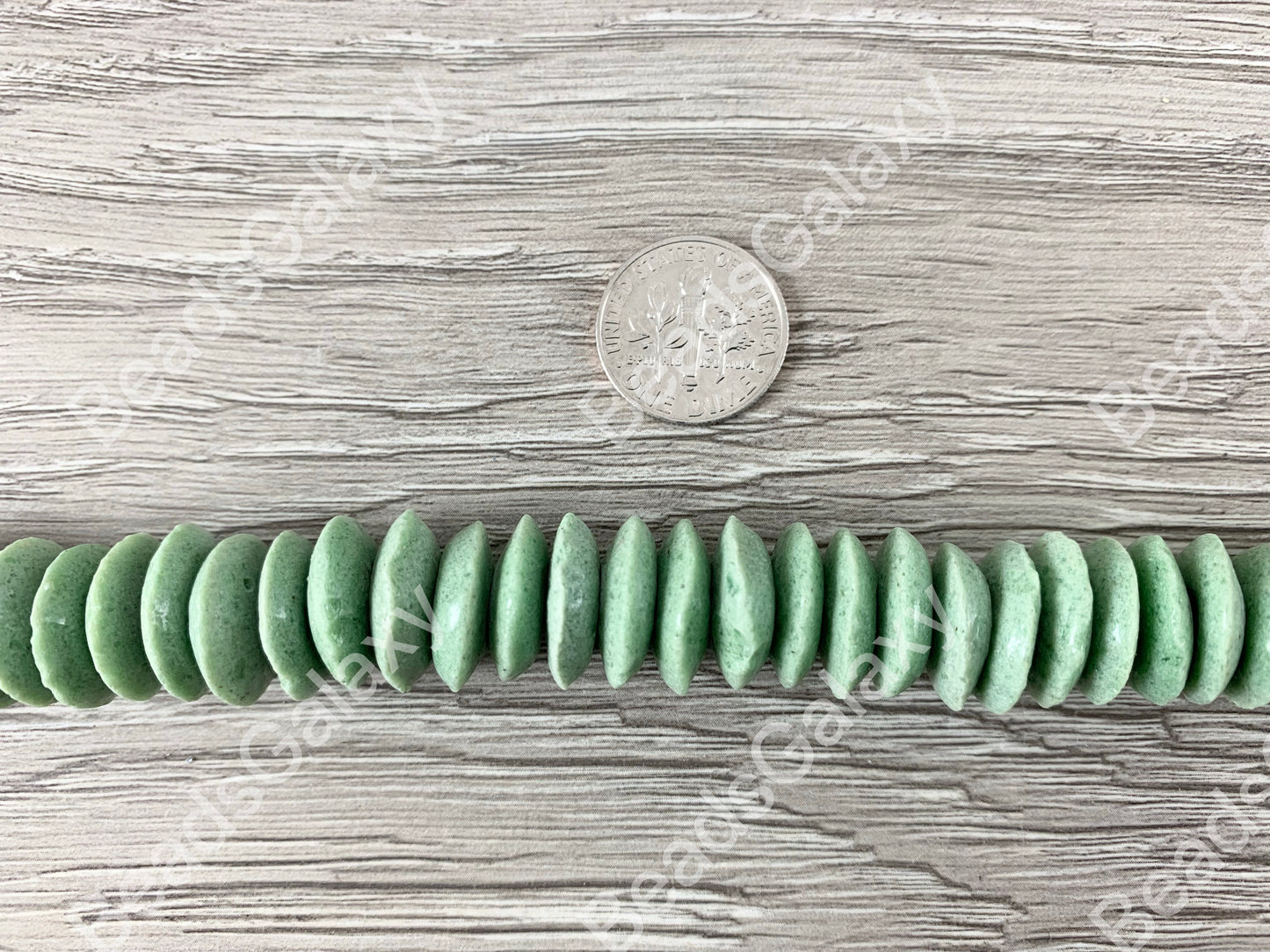 Handmade Green Sea Glass Power Saucer Rondelle Beads From Ghana Africa