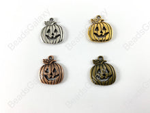 Load image into Gallery viewer, Halloween Pumpkin Jack O' Lantern Charms Pewter