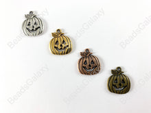 Load image into Gallery viewer, Halloween Pumpkin Jack O' Lantern Charms Pewter