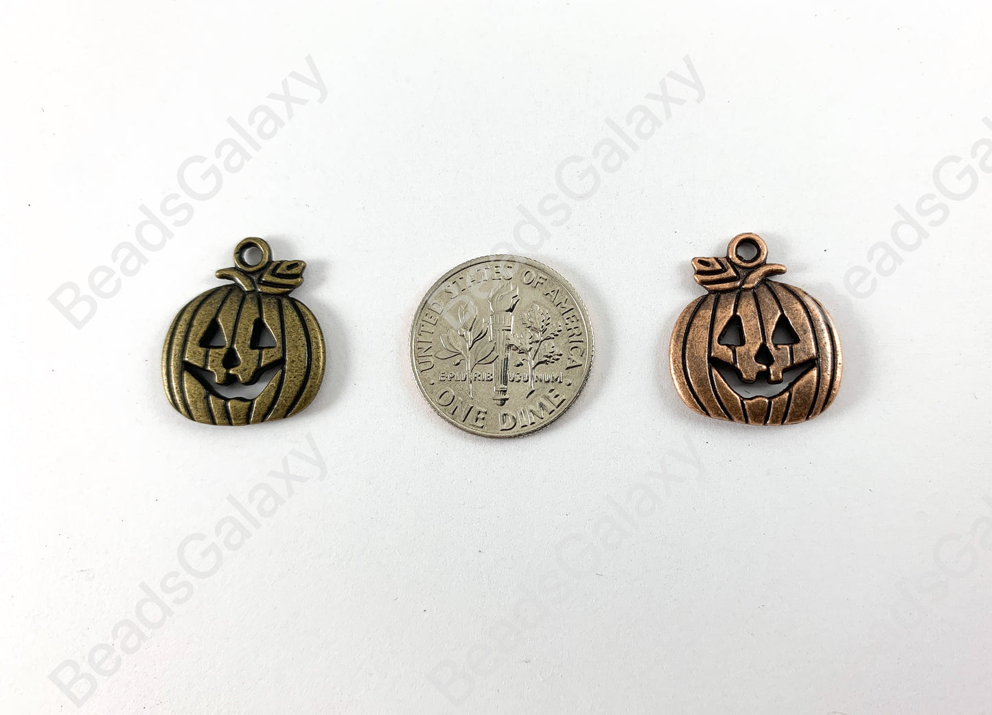 Halloween Pumpkin Jack O' Lantern Charms Pewter