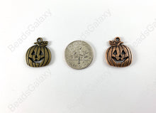 Load image into Gallery viewer, Halloween Pumpkin Jack O' Lantern Charms Pewter