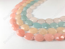 Load image into Gallery viewer, 15x20mm Dyed Pastel Jade Oval Faceted Flat Natural Stone Beads Around 15"
