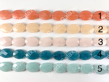 Load image into Gallery viewer, 18x25mm Dyed Pastel Jade Oval Faceted Flat Natural Stone Beads Around 15"