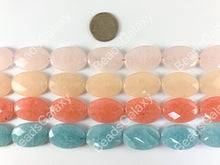 Load image into Gallery viewer, 20x30mm Dyed Pastel Jade Oval Faceted Flat Natural Stone Beads Around 15"