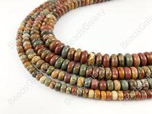 Load image into Gallery viewer, Picasso Jasper/Red Creek Jasper Rondelle Smooth Natural Gemstone Beads 14"- 15"