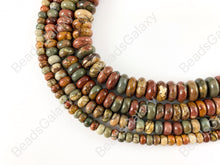 Load image into Gallery viewer, Picasso Jasper/Red Creek Jasper Rondelle Smooth Natural Gemstone Beads 14"- 15"