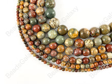 Load image into Gallery viewer, Picasso Jasper/Red Creek Jasper Round Smooth Shiny Natural Gemstone Beads 14"- 15"