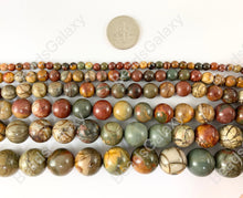 Load image into Gallery viewer, Picasso Jasper/Red Creek Jasper Round Smooth Shiny Natural Gemstone Beads 14"- 15"