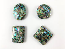 Cargar imagen en el visor de la galería, Abulón grande ovalado/rectángulo/moneda/cruz/corazón/diamante/colgante en forma de lágrima horario de verano joyería de playa decoración del hogar