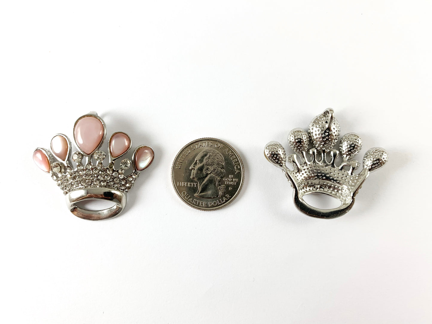 Natural Pink Conch Shell & Abalone Silver Rhinestone Princess Crown Pendant Queen Royal Tiara Pendant for Jewelry Making and Craft