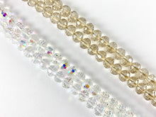 Load image into Gallery viewer, 6x7.5mm High Quality Crystal Puffy Rondelle Faceted Super Shiny Rondel Crystal Beads Strand Available in Clear AB & Champagne Color