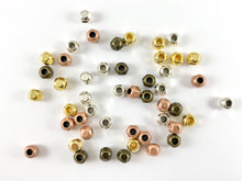 Load image into Gallery viewer, 5x7mm Pewter Faceted Round Spacer Beads Large Hole Nugget Space Beads for Jewelry Making Antique Gold, Silver, Bronze, Copper