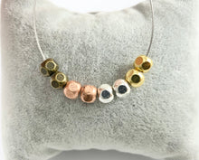 Load image into Gallery viewer, 5x7mm Pewter Faceted Round Spacer Beads Large Hole Nugget Space Beads for Jewelry Making Antique Gold, Silver, Bronze, Copper