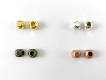 Load image into Gallery viewer, 5x7mm Pewter Faceted Round Spacer Beads Large Hole Nugget Space Beads for Jewelry Making Antique Gold, Silver, Bronze, Copper