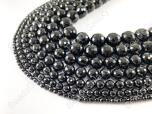 Load image into Gallery viewer, Grade AAA Solid Black Onyx Fine Cut Round Faceted Shiny Natural Gemstone Beads High Quality Healing Stone 4mm-16mm Around 15"