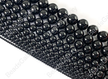 Load image into Gallery viewer, Grade AAA Solid Black Onyx Round Smooth Shiny Natural Gemstone Beads High Quality Healing Stone 3mm-18mm Around 15"