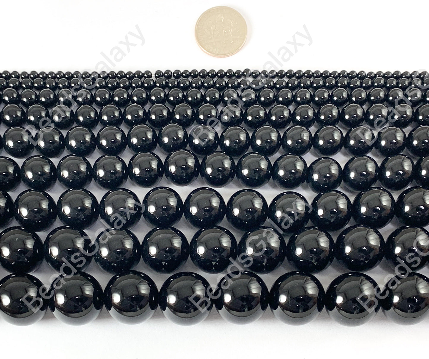 Grado AAA Ónix negro sólido redondo liso brillante cuentas de piedras preciosas naturales piedra curativa de alta calidad 3 mm-18 mm alrededor de 15 "