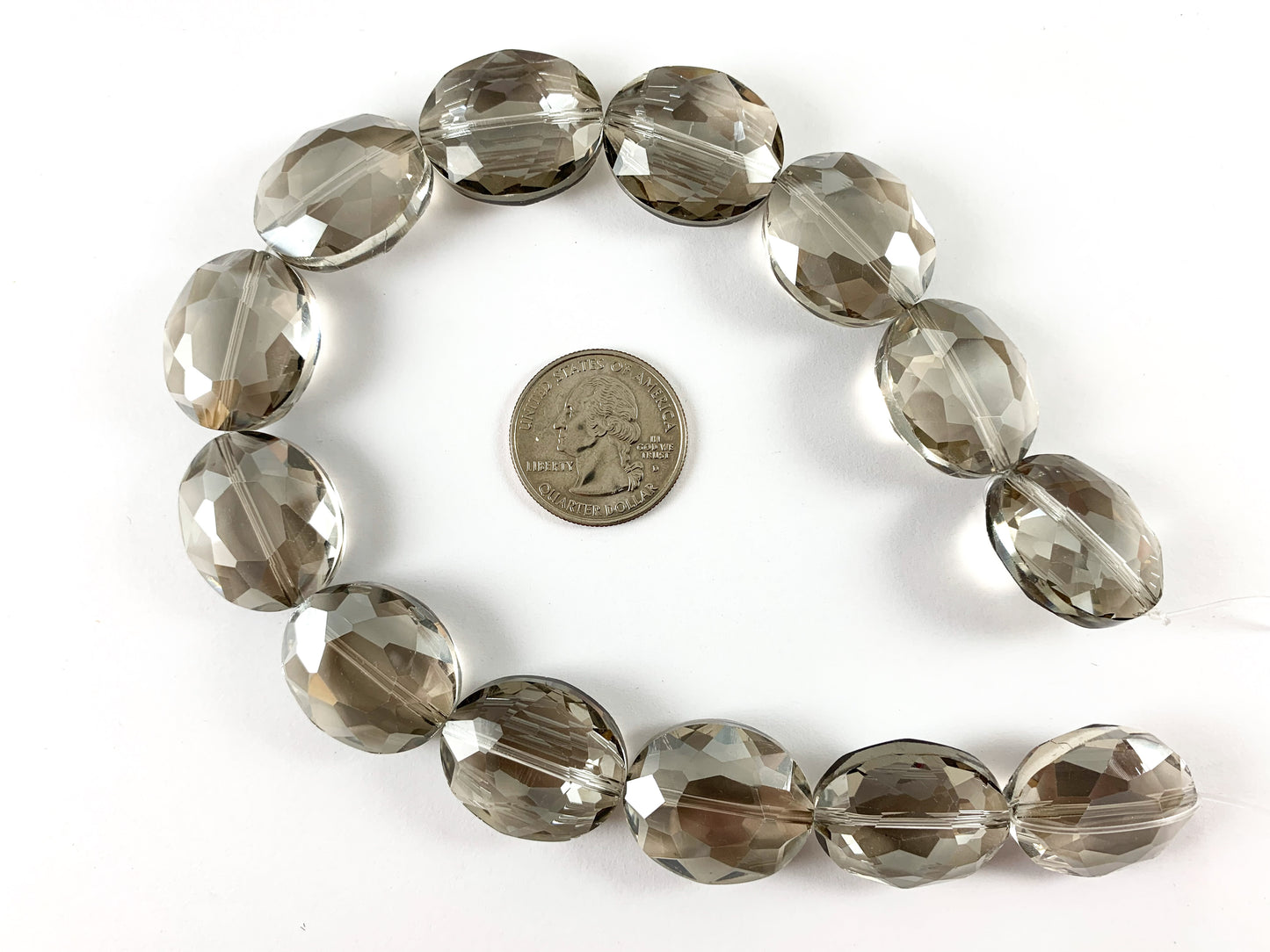 Faceted Shiny 20x24mm Dyed Glass Oval Crystal Beads 24 Colors Available Around 12"