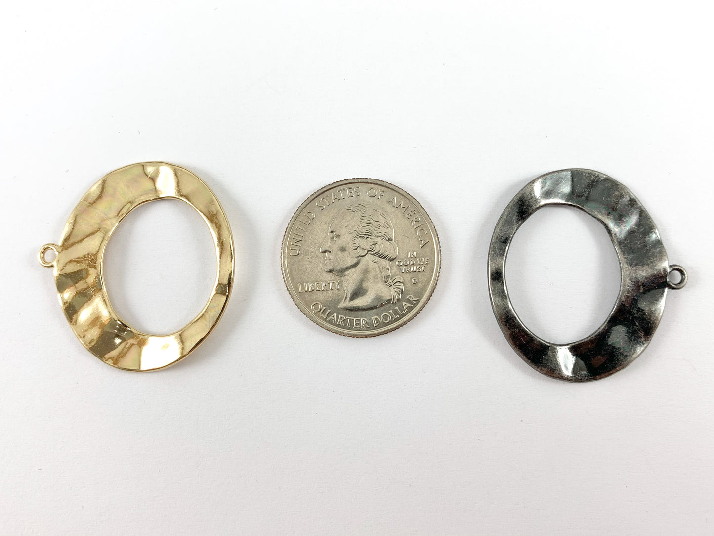 32x26mm Pewter Wavy Cut Out Oval Pendants Bulk Order in Matte Gold, Gold, Silver, Brass, Gunmetal and Patina