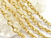 Load image into Gallery viewer, 18K Gold Plated Twisted Circle Chain For Bracelets And Necklaces Making