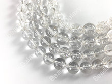 Load image into Gallery viewer, Grade AAA Natural Crackle Clear Quartz High Quality Round Smooth Shiny Beads Healing Crystalline Gemstone 10mm 12mm Around 15"