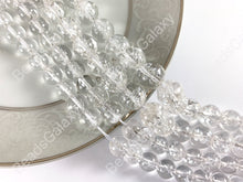 Load image into Gallery viewer, Grade AAA Natural Crackle Clear Quartz High Quality Round Smooth Shiny Beads Healing Crystalline Gemstone 10mm 12mm Around 15"