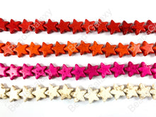 Cargar imagen en el visor de la galería, Cuentas planas de turquesa howlita en forma de estrella de 15 mm, 7 colores disponibles alrededor de 15-16 "