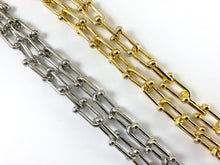 Load image into Gallery viewer, Real 18K Gold/ Platinum Plated Large Chunky U Link Trendy Chain
