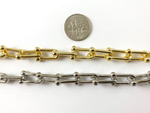 Load image into Gallery viewer, Real 18K Gold/ Platinum Plated Large Chunky U Link Trendy Chain