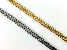 Cargar imagen en el visor de la galería, Cadena de caja de cobre chapada en oro/platino de 18 quilates para fabricación de collares y pulseras para hombres y mujeres