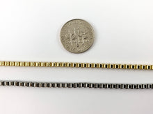 Cargar imagen en el visor de la galería, Cadena de caja de cobre chapada en oro/platino de 18 quilates para fabricación de collares y pulseras para hombres y mujeres