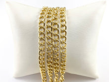 Cargar imagen en el visor de la galería, Cadena extensora ovalada de calibre grueso chapada en oro/platino de 18 quilates, cadena extensora para pulsera y collar