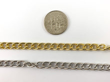 Cargar imagen en el visor de la galería, Cadena extensora ovalada de calibre grueso chapada en oro/platino de 18 quilates, cadena extensora para pulsera y collar