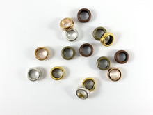 Load image into Gallery viewer, Pewter Base Metal Shiny Smooth Rondelle Large Hole Spacer Beads Rosy Gold, Gold, Silver, Bronze, Copper 125 Grams Bag