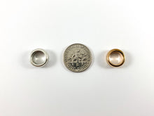 Load image into Gallery viewer, Pewter Base Metal Shiny Smooth Rondelle Large Hole Spacer Beads Rosy Gold, Gold, Silver, Bronze, Copper 125 Grams Bag