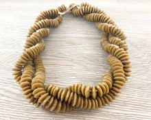 Cargar imagen en el visor de la galería, Platillo de poder de vidrio marino bronceado hecho a mano Cuentas Rondelle de Ghana África