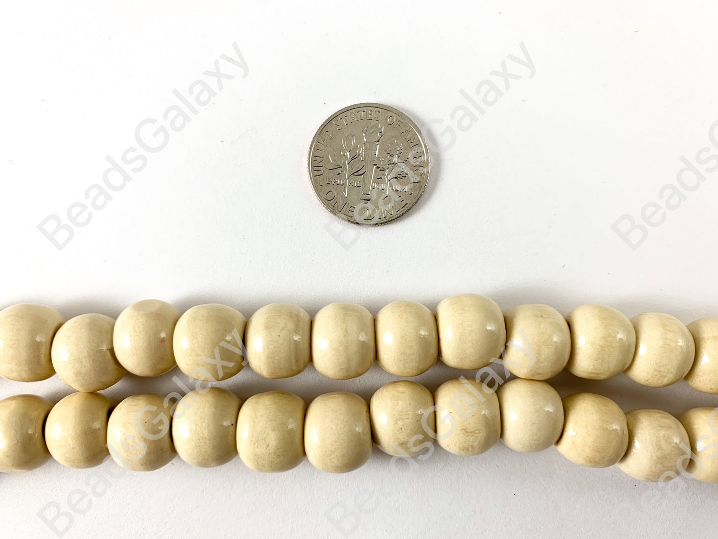 Cuentas de madera con agujero grande Rondelle, cuentas naturales lisas, 15 "-16"