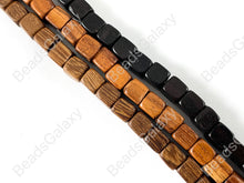 Load image into Gallery viewer, Wood Beads Cube Square Smooth Natural Beads 15"-16"
