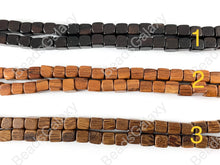 Load image into Gallery viewer, Wood Beads Cube Square Smooth Natural Beads 15"-16"