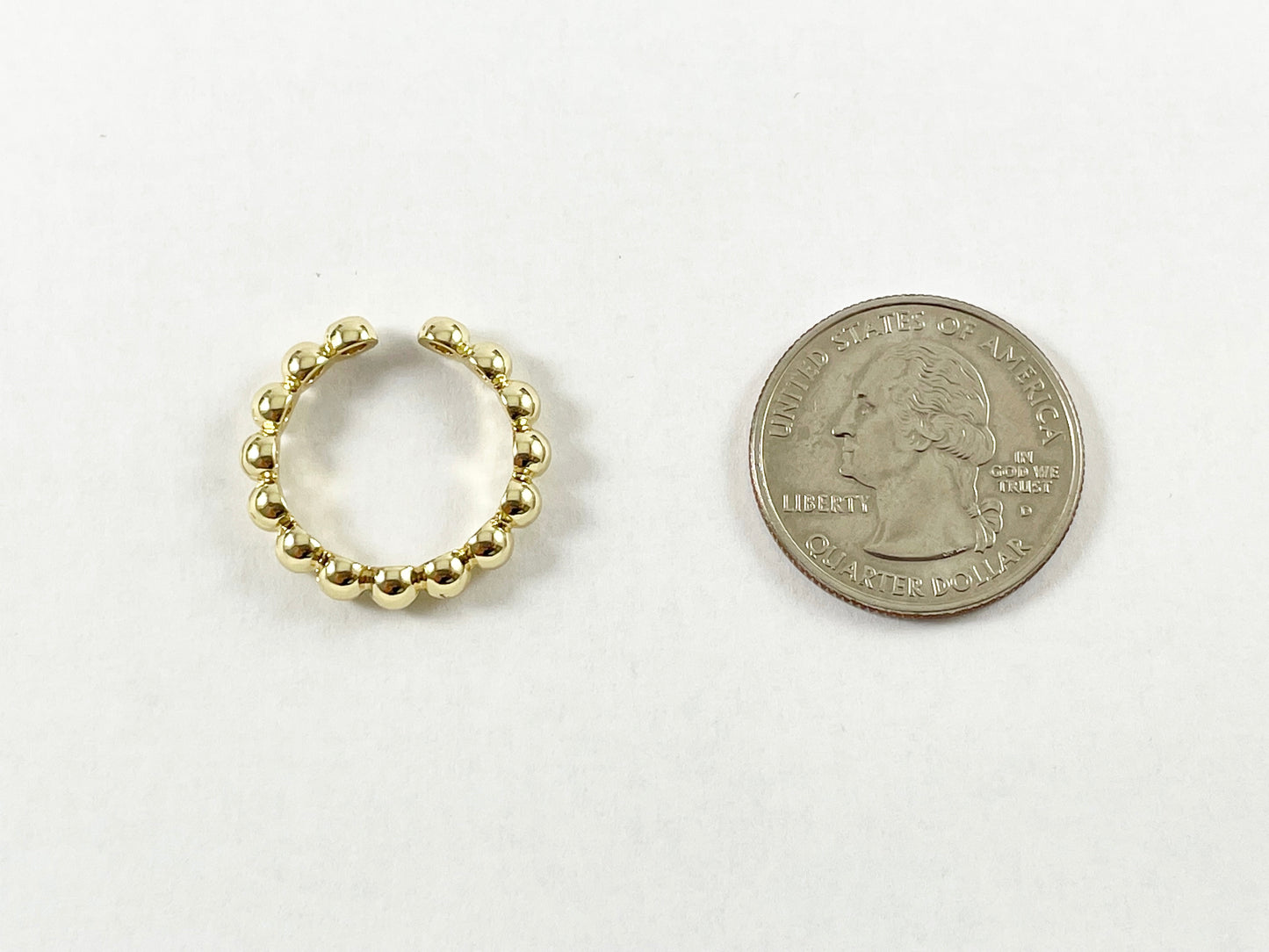 Dainty Cute Simple Stackable Beaded Minimalist 18K Gold Plated Ring 6pcs