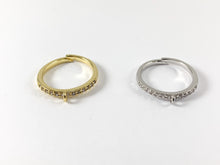 Cargar imagen en el visor de la galería, Anillo ajustable con dijes acoplables en blanco delicados y minimalistas con circonita cúbica chapada en oro real/platino de 18 quilates, 5 unidades