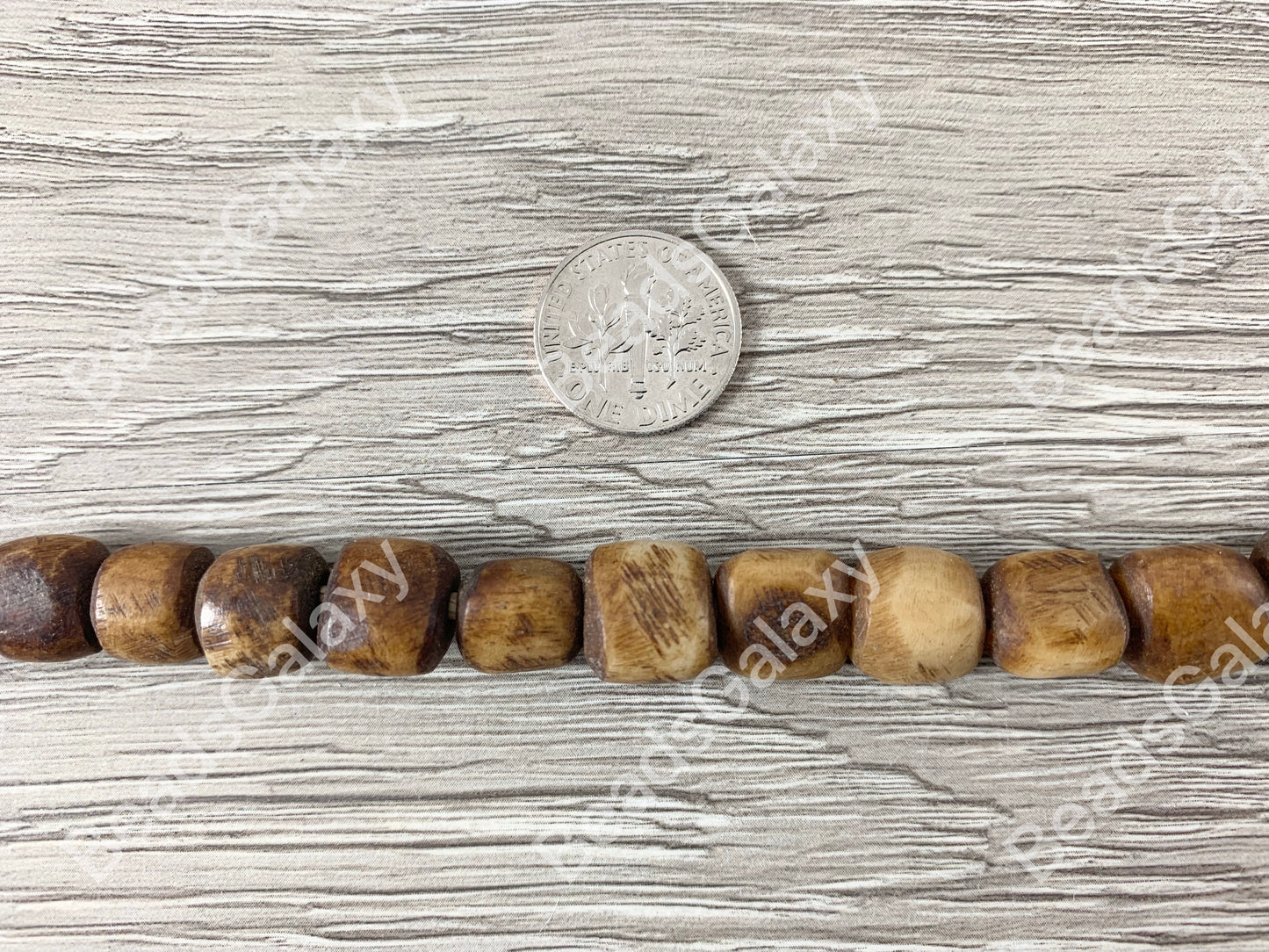 Brown Hand Cut Bone Nugget Beads