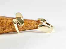 Load image into Gallery viewer, Flat Oval Bypass Adjustable Ring in 18K Gold plated Copper 4 pcs