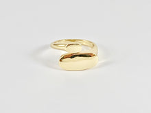 Load image into Gallery viewer, Flat Oval Bypass Adjustable Ring in 18K Gold plated Copper 4 pcs