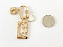 Load image into Gallery viewer, 18K Gold Plated CZ Pave Star Heart Charm Rectangle Screw Clasp Pendant Over Copper 3pcs